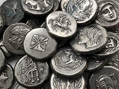 מטבעות יוונים פליז מכסף מלאכות עתיקות מצופות מטבעות זיכרון זרות בגודל לא סדיר סוג 23