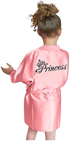 Xbkplo 4t בנות תלבושות קימונו פיג'מה סולידית גלימות פעוטות גלימות בנות סאטן סאטן גלימות נערות פרחים