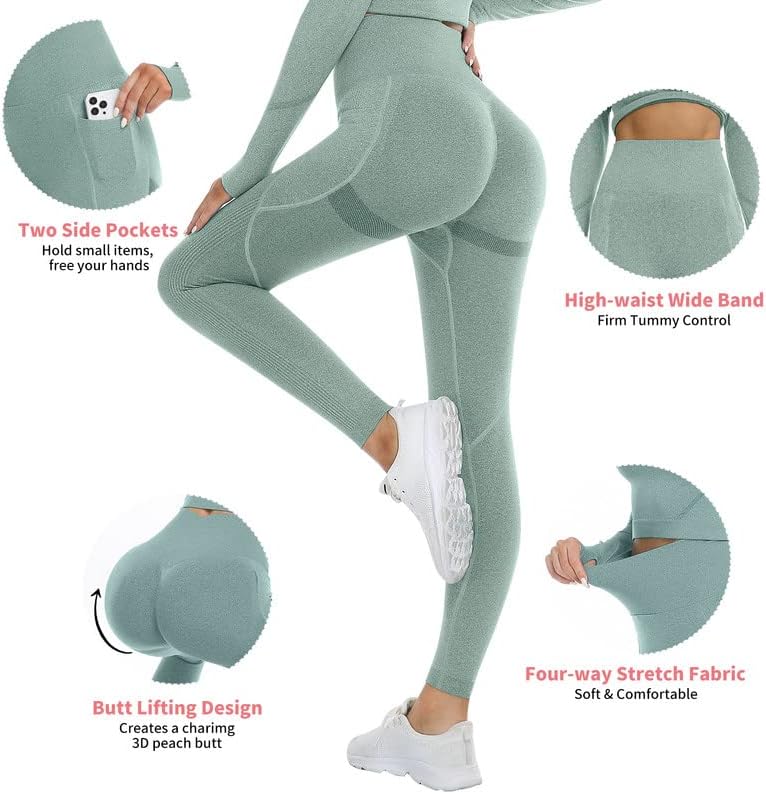 מכנסי יוגה במותניים גבוהות במותניים גבוהות חותלות הרמת קת של Scrunch לנשים, בקרת בטן לחץ על אימון