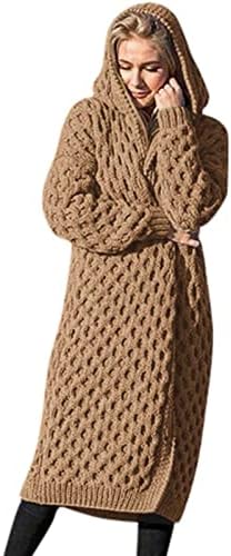 סוודר קרדיגן של Pealgbi לנשים, חורף מזדמן רופף חם נעים בגודל ז'קטים עליונים צמר מוצק מעילי