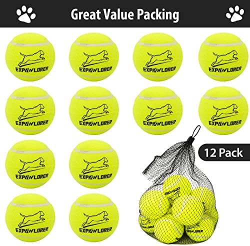 אקספלורר כלב קשור כבל ומוקד 25 רגל חיצוני עם 12 כדורי טניס חורקים של 12 כלב
