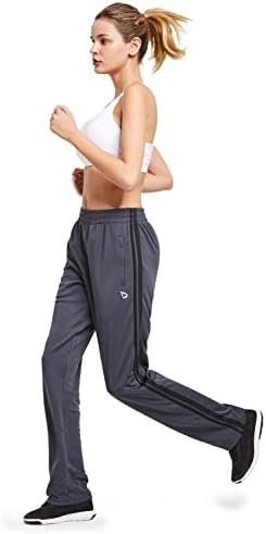 מכנסי מסלול לנשים של Baleaf מכנסיים אתלטים מפעילים מכנסי טרנינג רוכסן כיסי ספורט חימום מכנסי רץ קלים קל