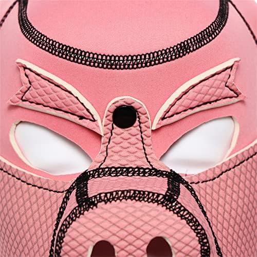 Kecelwel בעבודת יד Full Face Mask Mask Cosplay, אבזרי תלבושות ליל כל הקדושים, מסכת ראש חיות גותית יצירתית, ורוד,