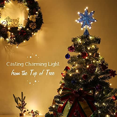 טופר עץ כוכבים של רוילוואן, נצנץ כוכב חג המולד נוצץ, אור טורטופ, אור מסורת עץ עץ דקורטיבי מופעל
