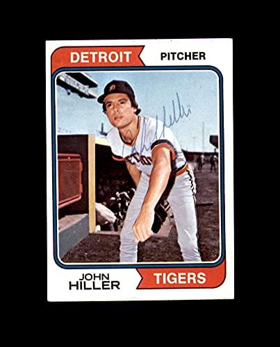 ג'ון הילר חתום 1974 Topps Detroit Tigers Autoglogg