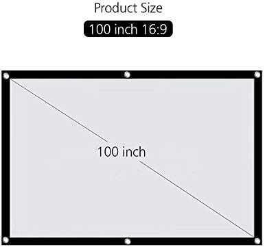 ZGJHHFF נייד 100 אינץ 'מסך מקרן רכוב קיר 16: 9 מסך הקרנה מתקפל פוליאסטר לקולנוע חיצוני ביתי