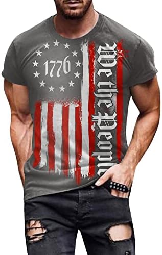 מיאשוי חולצות לגברים טרנדי גברים 1776 עצמאות שינוי צבע דגל אביב קיץ פנאי ספורט נוח אימון