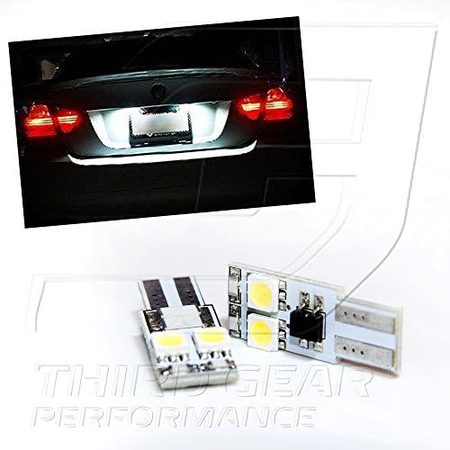 TGP T10 White 4 LED SMD 5050 צלחת רישוי צלחת צד צד נורות קנבוס שגיאה בחינם 2006-2010 תואם עם Land