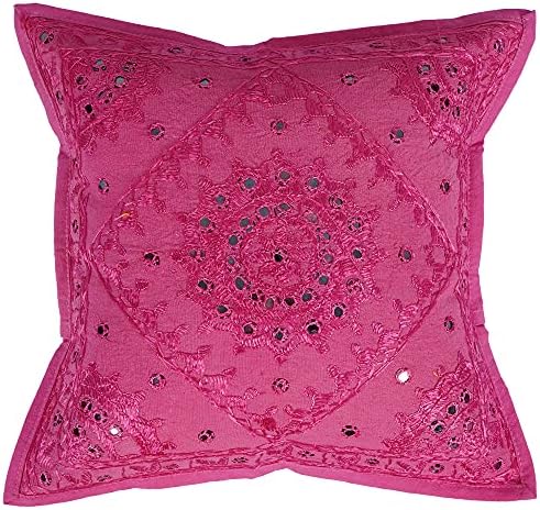Shubhlaxmifashifashion מראה סגולה הודית רקומה 16 ספה דקורטיבית לזרוק כרית כרית כרית בוהו בוהמיאן