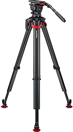 Sachtler Aktiv14T 100 ממ ראש נוזל עם Flowtech 100 סיבי פחמן חצובה ומפזר קרקע