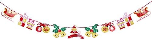 חג המולד קישוטי קריקטורה דגלי דגלי חג המולד סצנות חג המולד נייר לילדים חדש שנה בעבודת יד חג המולד דלת תליית קישוטים