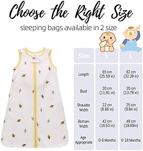 שמיכה לבישה לתינוק 0.5 TOG, שק שינה לתינוקות כותנה, שק שינה ללא שרוולים לילדים פעוטות לתינוקות