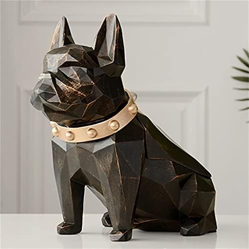 תיבת רקמות כלב צלמית שרף שחור כלב רקמות מחזיק קרפט למטבח חדר שולחן למעלה בית תפאורה מודרני יצירתי גיאומטרי