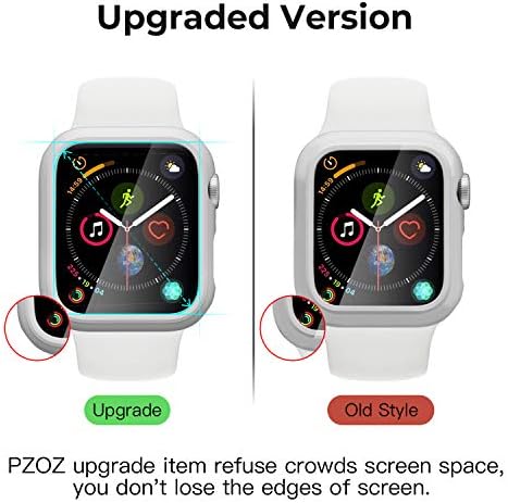 Pzoz תואם לסדרת Apple Watch SE2 /6/5/4 /SE 40 ממ מארז עם אביזרי מגן מסך שומר דק פגוש דק כיסוי מלא מט כיסוי