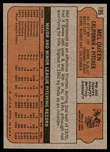 1972 Topps 196 מל קווין לוס אנג'לס Angels NM Angels