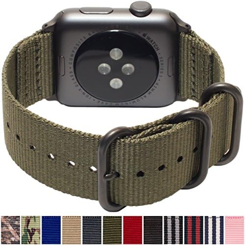 Carterjett תואם להקת Apple Watch 45 ממ 44 ממ 42 ממ ניילון זית Iwatch להקות החלפת רצועת לולאה אבזם בסגנון צבאי